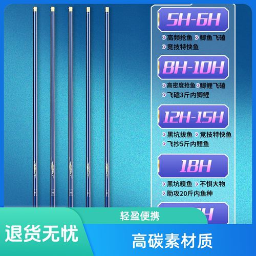 黑坑专用竿8H12H20H钓鱼竿高碳素直飞竿飞鱼棚竿竞技竿罗非竿