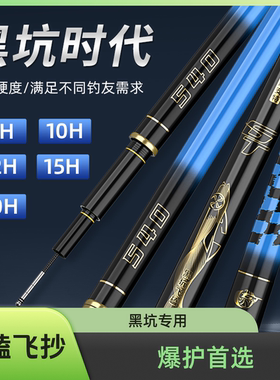 【黑抗竿】飞磕飞鱼竿8H12H20H飞抄罗非竿19调高碳素钓鱼竿台钓竿