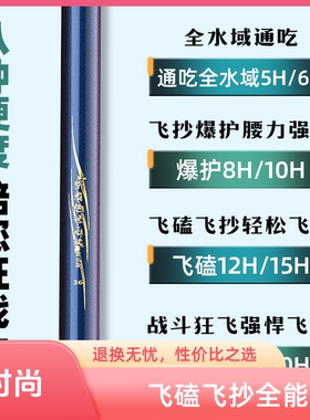 棚竿黑坑专用竿8H12H20H钓鱼竿高碳素直飞竿抢鱼竿竞技竿罗非竿