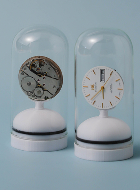 桌面机械机芯摆件手动机械表钟表仿古座钟DIY创意金属机芯玻璃面