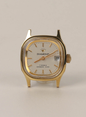 钻石国货上海25毫米手动机械表金色方形复古怀旧文艺轻奢学生女表