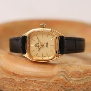国产库存老上海怀旧复古精致金色古董女生手动机械表考试考研手表