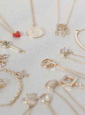 小巧精致925纯银镀金项链吊坠锁骨链仙女气质迷你型爱心简约百搭