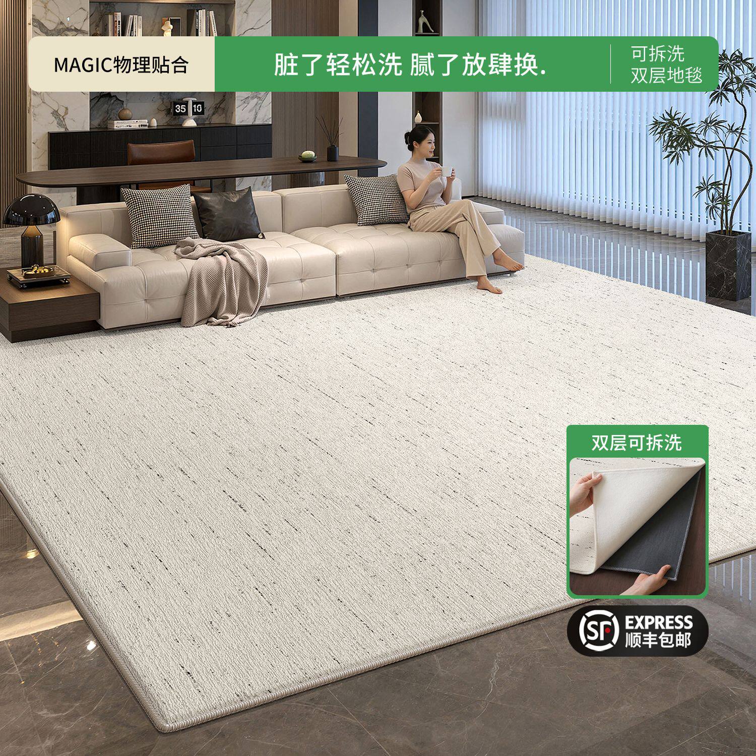 可拆洗地毯客厅意式轻奢无胶沙发客厅可机洗茶几卧室床边地毯地垫