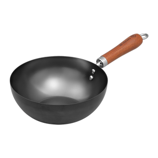 典匠精铁锅炒锅小平底无涂层家用加深轻量化熟铁锅燃气电磁炉20cm