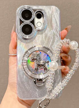 羽纱旋转小马支架适用vivoS30手机壳S20保护套新款S19全包镜头膜S18Pro防摔外壳S17高级感S16女款S15软壳S12