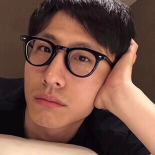 小脸眼镜架复古圆框眼镜手工板材男个性 加厚黑框配近视防蓝光6004