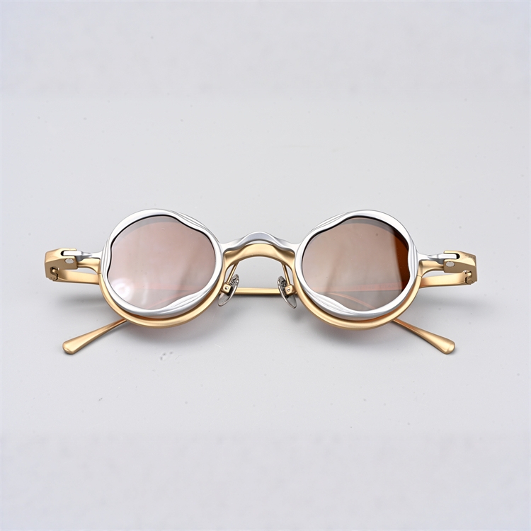 复古小框眼镜纯钛眼镜架男圆框磁吸墨镜配近视镜女潮黑框5983