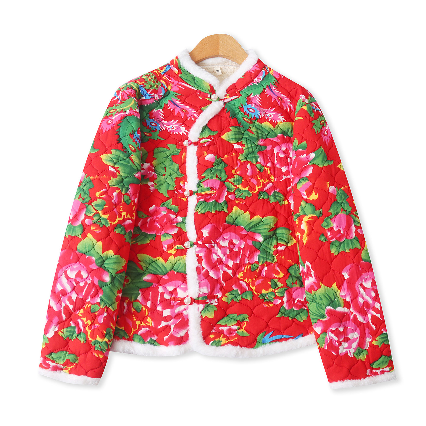 中式花棉袄冬季新款外贸女装百搭保暖珍珠盘扣修身长袖外套19113,女装/女士精品,棉衣/棉服,淘宝优惠券,粉丝福利购,淘宝优惠卷