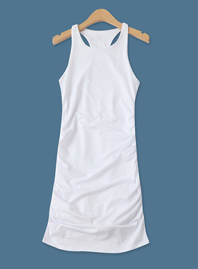 工字背心裙夏季新款外贸女装时尚松紧褶皱修身包臀百搭短裙16911