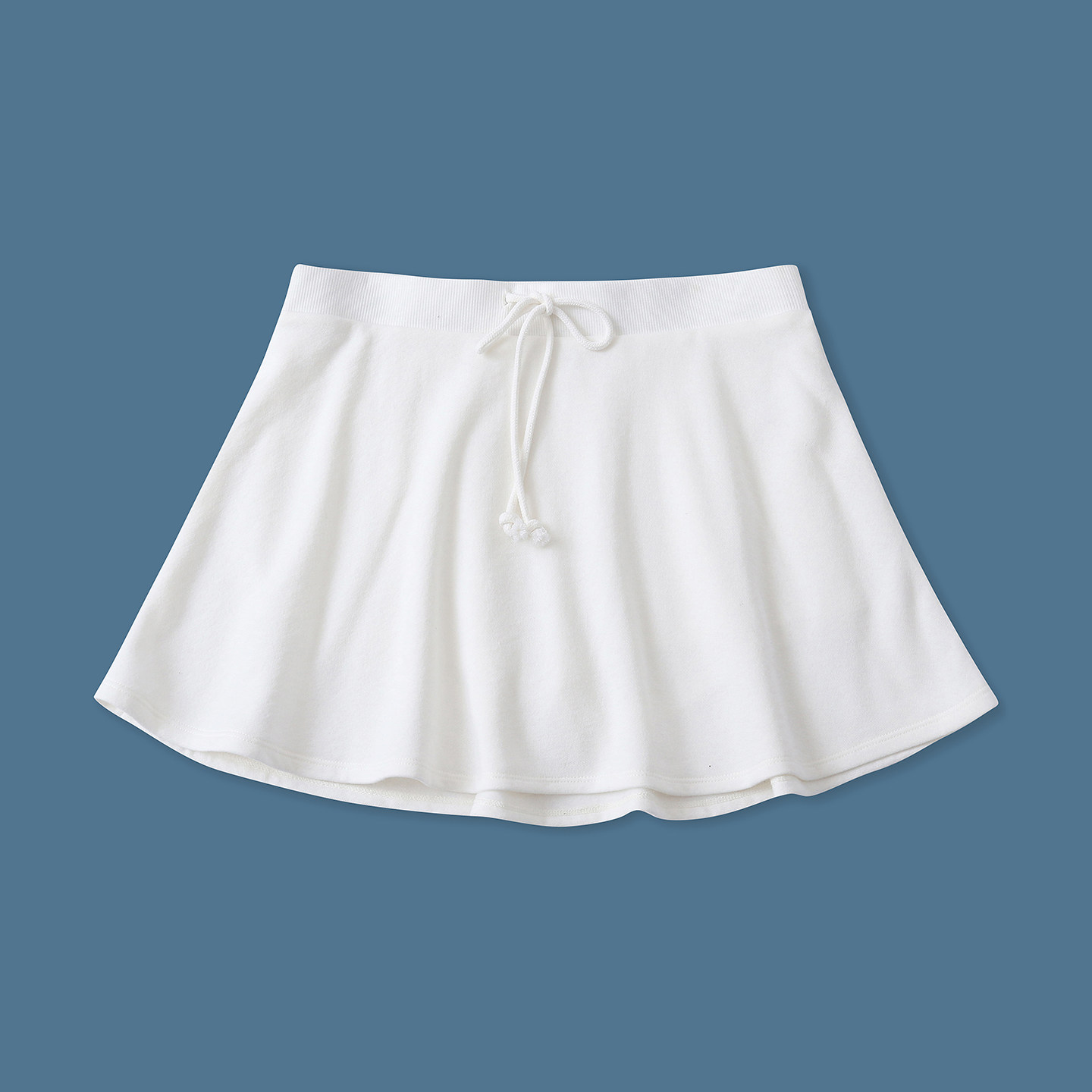 薄绒短裙春秋新款外贸女装百搭松紧高腰系带青春A字半身裙19747