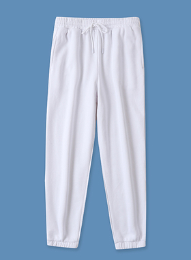 加绒卫裤冬新款外贸女装运动休闲松紧高腰大码宽松束口长裤13296