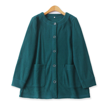 日单摇粒绒外套冬季新款外贸女装百搭圆领前扣宽松长袖开衫18570