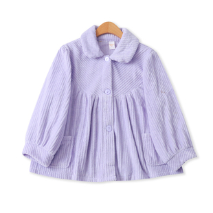 家居服上衣冬季新款外贸女装糖果色宽松翻领单排扣长袖绒衫19222