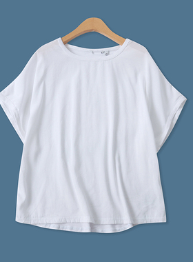 拼接T恤夏季新款外贸女装百搭时尚韩版圆领宽松短袖套头上衣17697