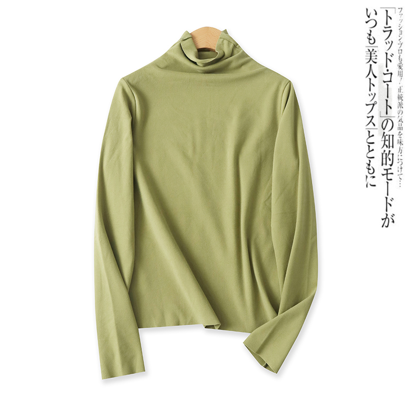 长袖高领德绒打底衫纯色百搭显瘦