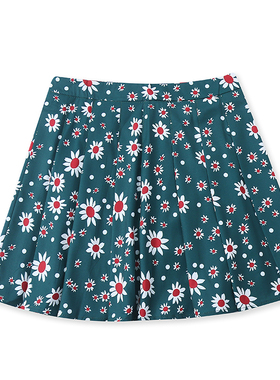 印花百褶裙春夏新款外贸女装减龄百搭隐形拉链显瘦半身短裙12665