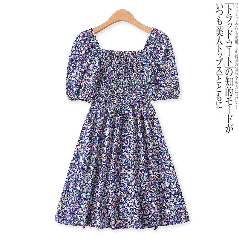 印花裙夏新款外贸女装减龄套头高腰修身褶皱泡泡短袖连衣裙12960,女装/女士精品,连衣裙,淘宝优惠券,粉丝福利购,淘宝优惠卷