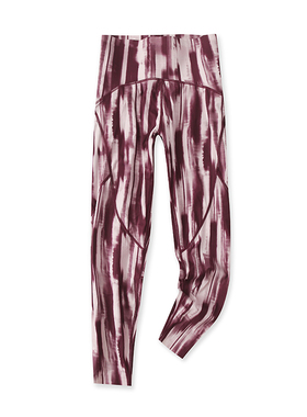 扎染瑜伽裤秋季新款外贸女装运动健身高腰线显瘦拼接九分裤15505