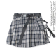学院风侧拉链修身 格子短裤 外贸女装 新款 百褶短裙16864 半身裙秋季