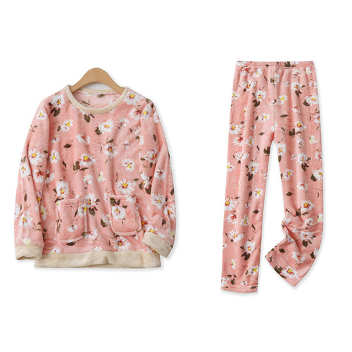 卡通印花保暖冬季套装长裤