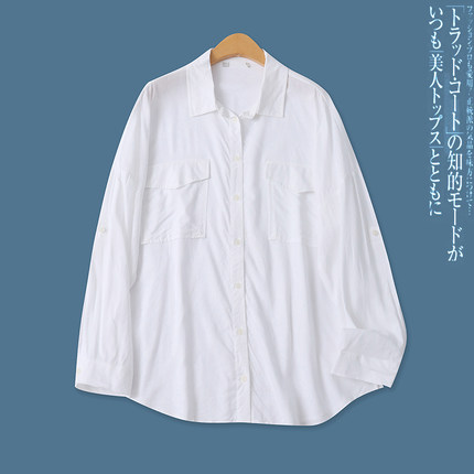 棉麻衬衫夏新款外贸女装百搭休闲单排扣宽松长袖糖果色上衣18266