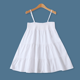 百搭减龄宽松拼接娃娃衫 中长人棉吊带衫 外贸女装 新款 18933 秋季