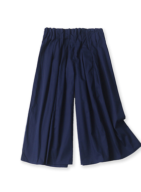 裙裤夏新款外贸女韩版纯色休闲松紧高腰显瘦百搭阔腿七分裤11099