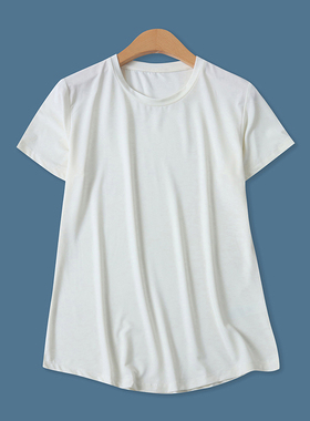 T恤夏季新款外贸女装纯色简约圆领弹力修身套头百搭短袖上衣17782