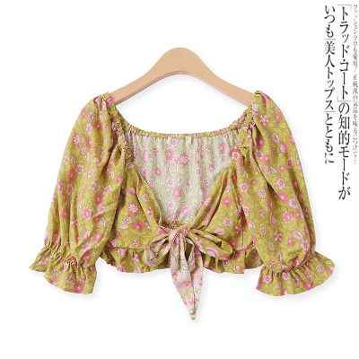 女帝波雅修身减龄绑带罩衫