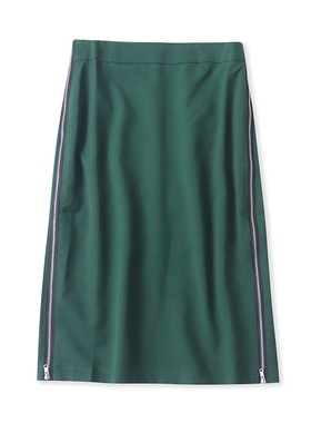 半身裙夏季新款外贸女装时尚百搭拉链拼接后开叉显瘦包臀裙17589