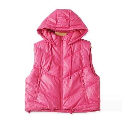 拉链加厚保暖短外套连帽