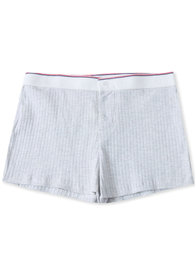 印花棉短裤夏新款外贸女装百搭舒适松紧腰前纽扣修身家居裤17632