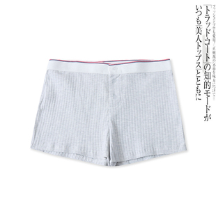 百搭舒適松緊腰前紐扣修身 印花棉短褲 夏新款 外貿女裝 17632 家居褲