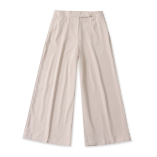 百搭通勤高腰斜插袋宽松休闲裤 阔腿九分裤 外贸女装 新款 19586 春季