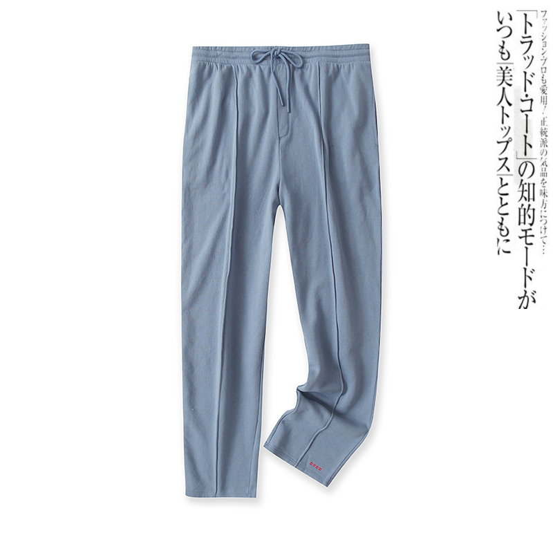 松紧腰休闲百搭薄绒立褶卫裤