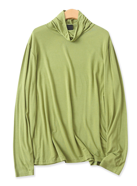 高领打底衫秋季新款外贸女装百搭纯色高弹力长袖套头人棉T恤17183