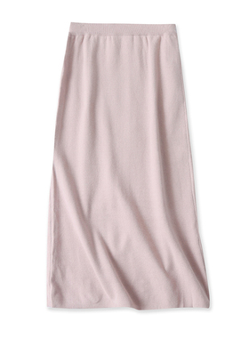 日单半身针织裙春季新款外贸女装时尚松紧腰修身开叉中长裙17660