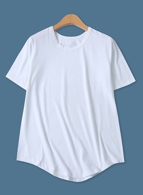 T恤夏季新款外贸女装纯色简约百搭弹力修身套头圆领短袖上衣17821
