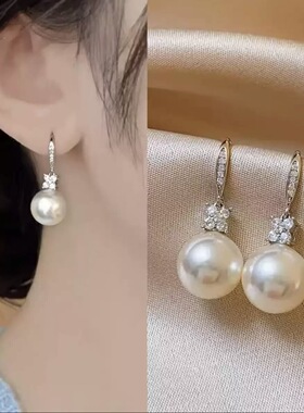 奥特莱斯清仓捡漏折扣店18K金耳环女2026新款潮轻奢百搭珍珠耳饰