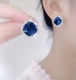 蓝宝石气质耳钉925银针2025年新款 潮耳饰梦幻之蓝高级感轻奢耳坠