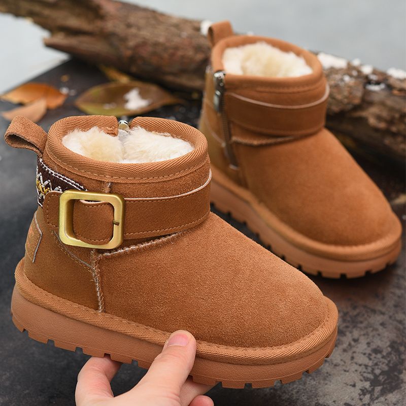 冬季儿童真皮雪地靴雪地棉
