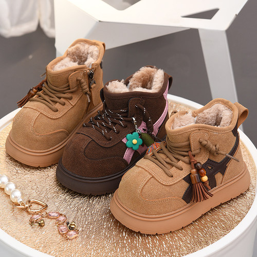 儿童雪地靴软底保暖加厚大棉鞋