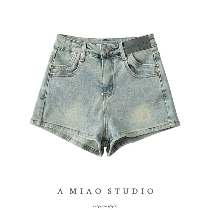 短裤弹力牛仔夏季高腰牛仔热裤