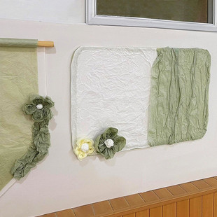 绿色系幼儿园春天主题墙边框环创森系雪梨纸材料走廊墙面布置装饰