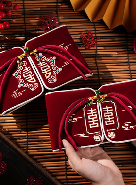 DUOBAO结婚专用2025新款万元红包 高档布艺一对万元大中小随份子2