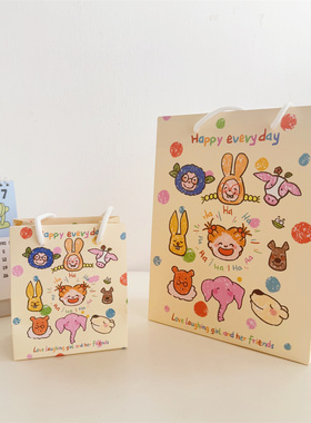 可爱coco酱礼品袋ins收纳袋卡纸高颜值手提袋生日礼物手拎加厚