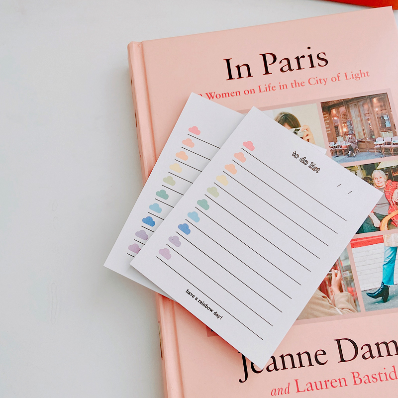 m自制ins风彩虹云朵划线便签本无粘性空白记事本备忘录迷你单词本