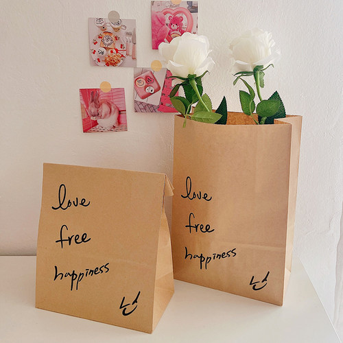 ins风网红款原木色牛皮纸韩风