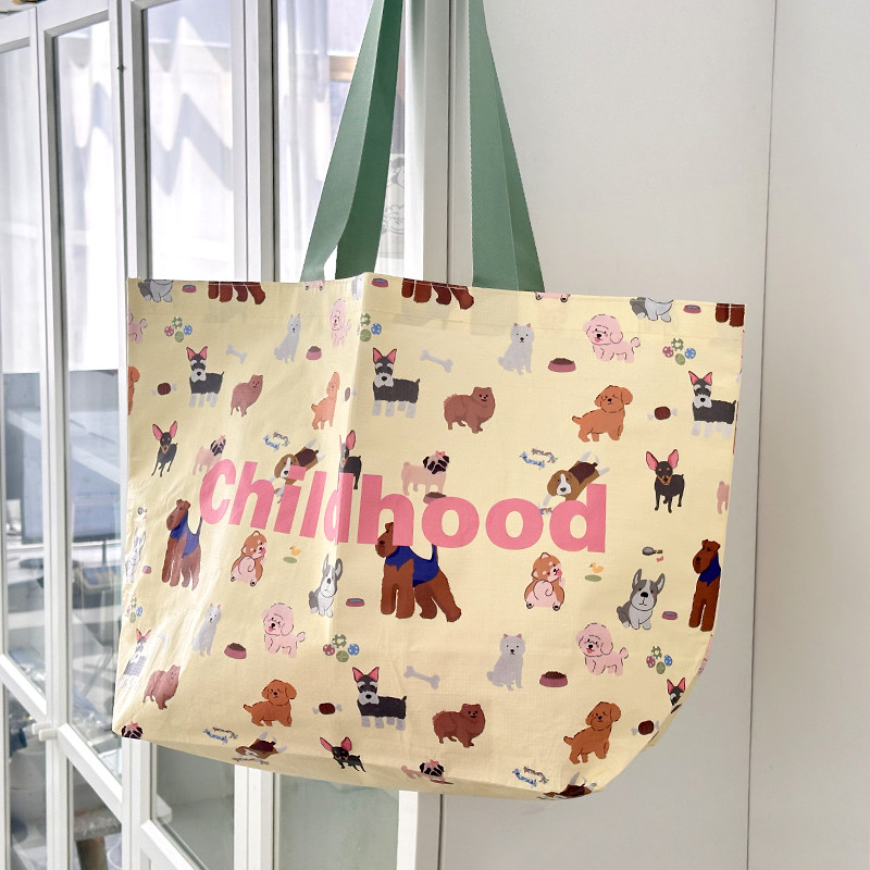 卡通狗大号编织袋定制礼品袋购物服装店装衣服手提袋印logo旅游包